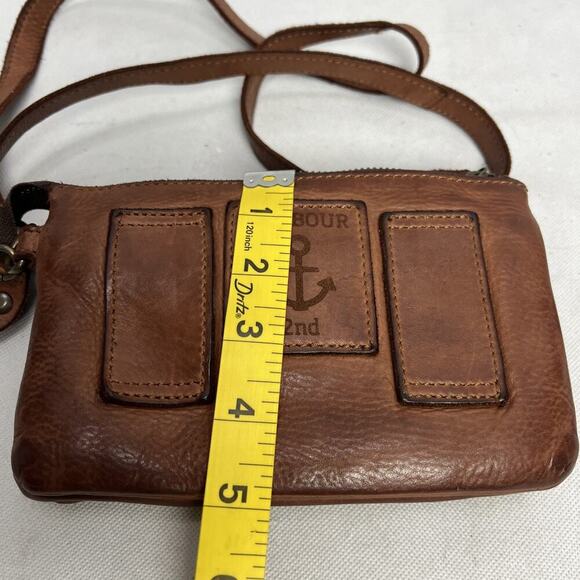 Harbour 2nd Leather Crossbody Luna Bag Compact Purse Brown Adjustable Strap - Picture 12 of 12